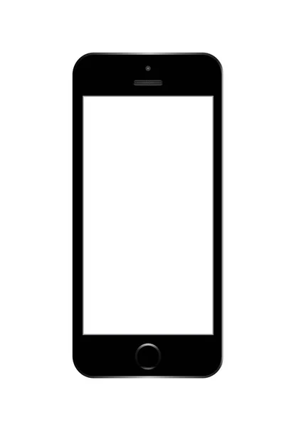 Réaliste téléphone portable noir avec écran blanc isolé sur blanc. Illustration vectorielle. Eps10 . — Image vectorielle