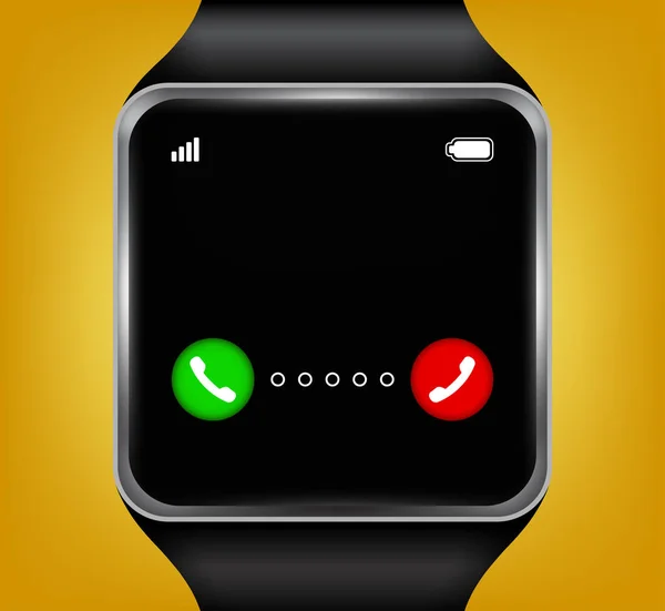 Relojes inteligentes aceptando una llamada entrante — Archivo Imágenes Vectoriales