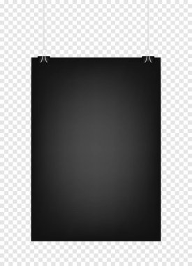 Arka plan üzerinde izole klip, asılı siyah dikey poster şablonu. Bir duvara poster gerçekçi mokcup. EPS 10 vektör çizim