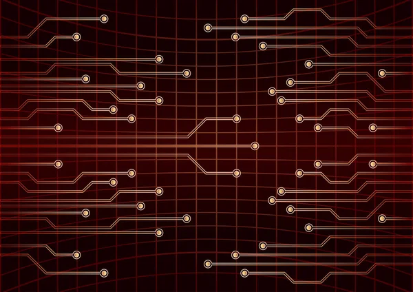 ベクトル cpu コンピューター技術, 電子の概念。赤の回路基板です。Eps 10 ベクトル図 — ストックベクタ