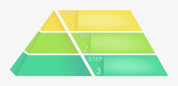 Pyramidendiagramm mit vier Elementen mit Zahlen und Text, Pyramideninfografische Vorlage, Illustration — Stockfoto