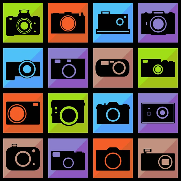 Kamera-Icons gesetzt — Stockfoto