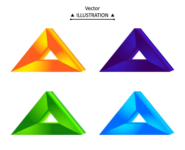 Trekantiga logotyp set — Stockfoto