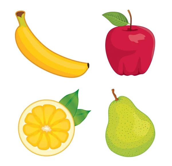 Glossy fruit set — Stock Photo, Image