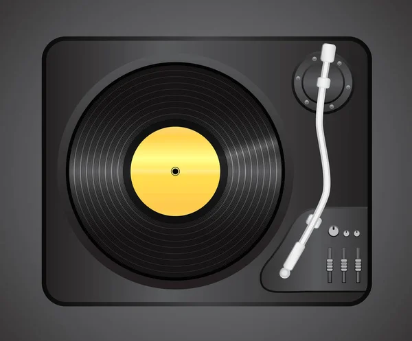 Vintage vinyl player with no name plate top view . Eps 10  illustration — Stock Photo, Image