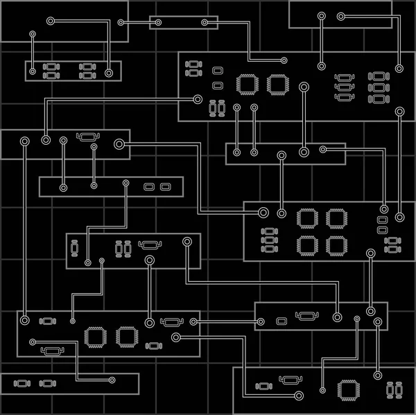 Circuit board background . Abstract black background with high tech circuit board, graphic . — Stock Photo, Image