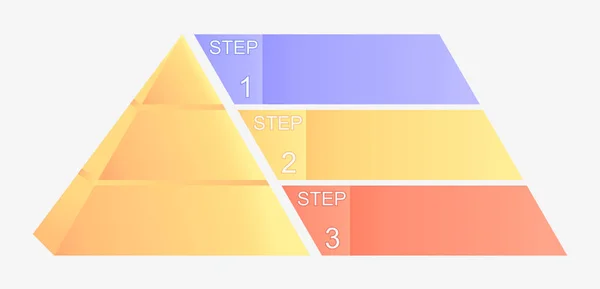 Пірамідальна діаграма з чотирма елементами з цифрами та текстом, інфографічний шаблон піраміди, ілюстрація — стокове фото