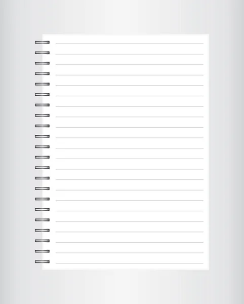 Realisztikus spirál üres notebook elszigetelt fehér . — Stock Fotó
