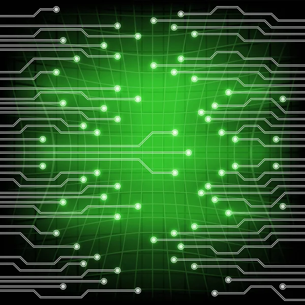 Bakgrunden grön med electroschemes. Den abstrakta bilden av elektriska kretsar används i olika enheter — Stockfoto