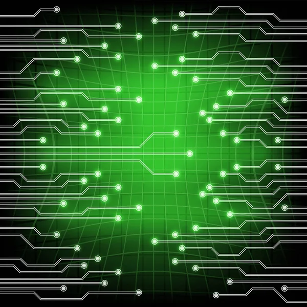 Achtergrond groen met electroschemes. De abstracte afbeelding van elektrische schakelingen gebruikt in verschillende apparaten — Stockfoto