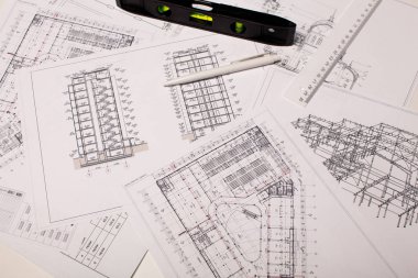 Mimari arka plan. Mimari Proje, mimari plan, teknik proje, teknik mektup, kağıt, inşaat planı üzerinde tasarım çizim bir parçası