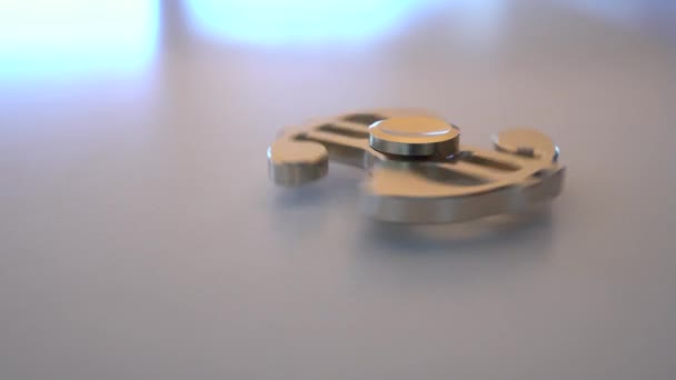 Rotación del hilandero en forma de un dólar sobre una superficie lisa. 4k — Vídeo de stock