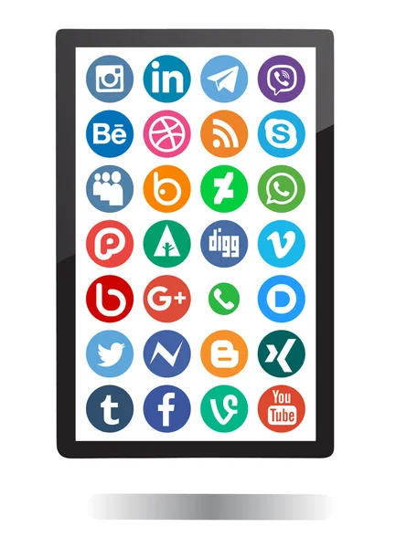 Colección de iconos de redes sociales — Vector de stock