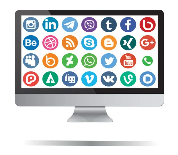 Coleção de ícones de mídia social —  Vetores de Stock