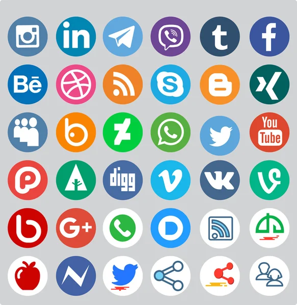 Iconen van sociale media — Stockvector