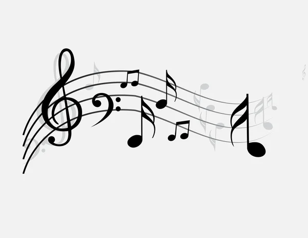 Notes de musique avec symboles — Image vectorielle