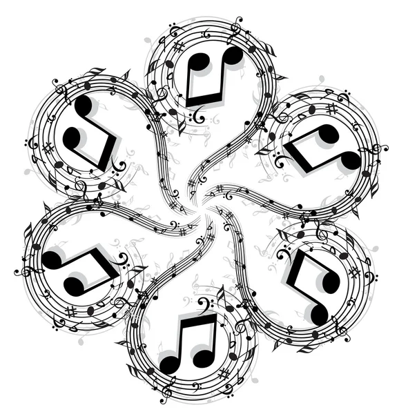 Notes de musique avec symboles — Image vectorielle