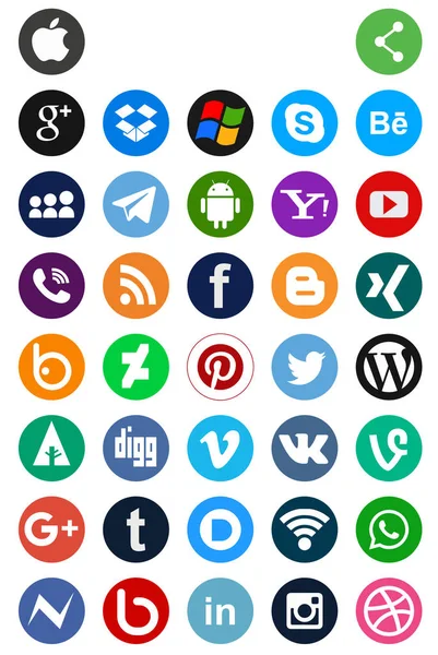 Iconos de redes sociales — Vector de stock