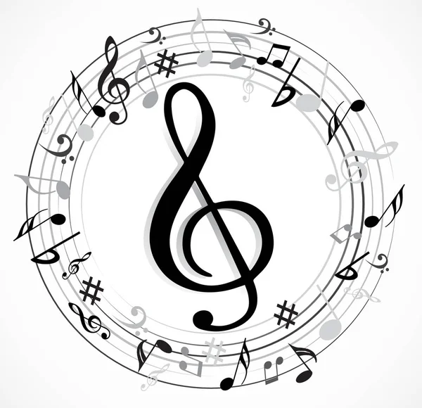 Music Note with Symbols — Stock Vector