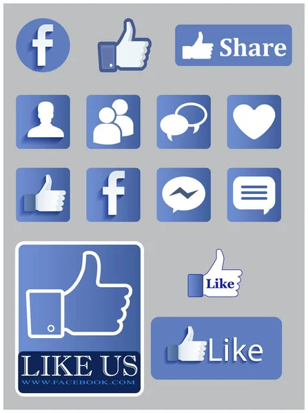 Iconos creativos de Facebook — Vector de stock