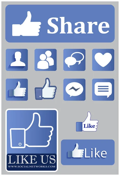 Redes Sociales Como Iconos — Vector de stock