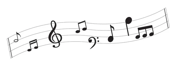 Note musicale avec symboles musicaux — Image vectorielle