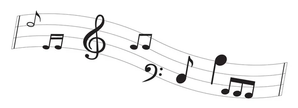 Nota musicale con simboli musicali — Vettoriale Stock