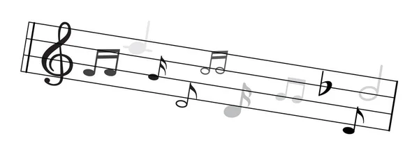 Noten mit Musiksymbolen — Stockvektor