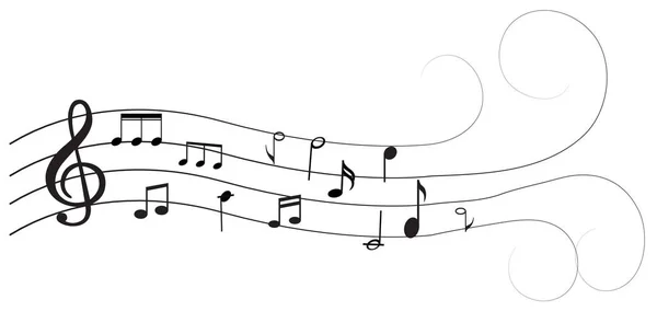Музыкальная нота с музыкой — стоковый вектор