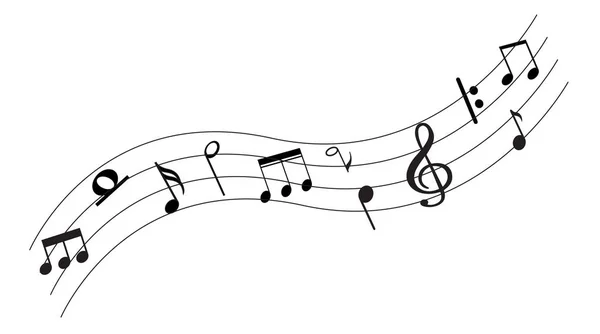 Music Note dengan Simbol Musik - Stok Vektor