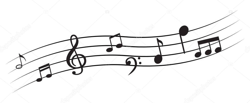 Music note with music symbols