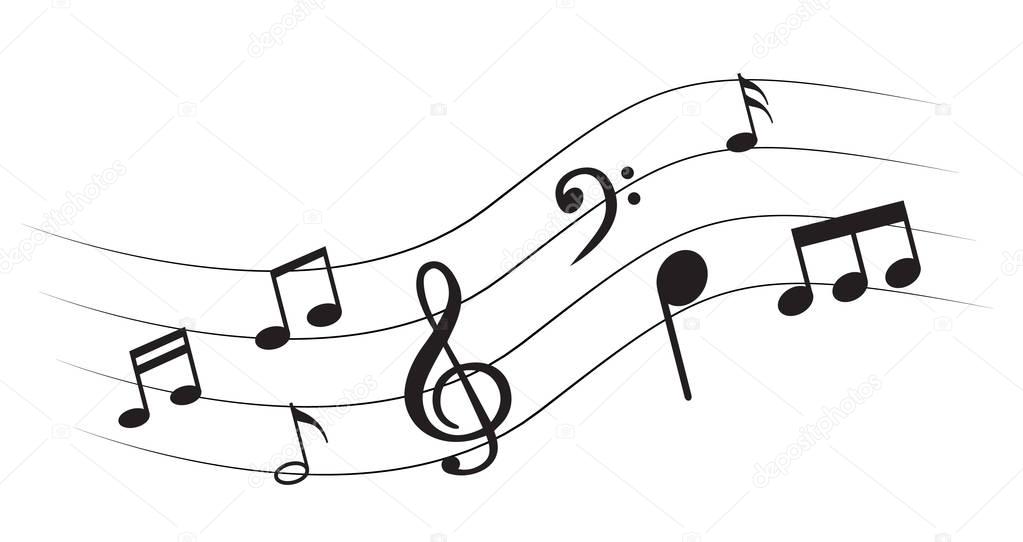 Music note with music symbols