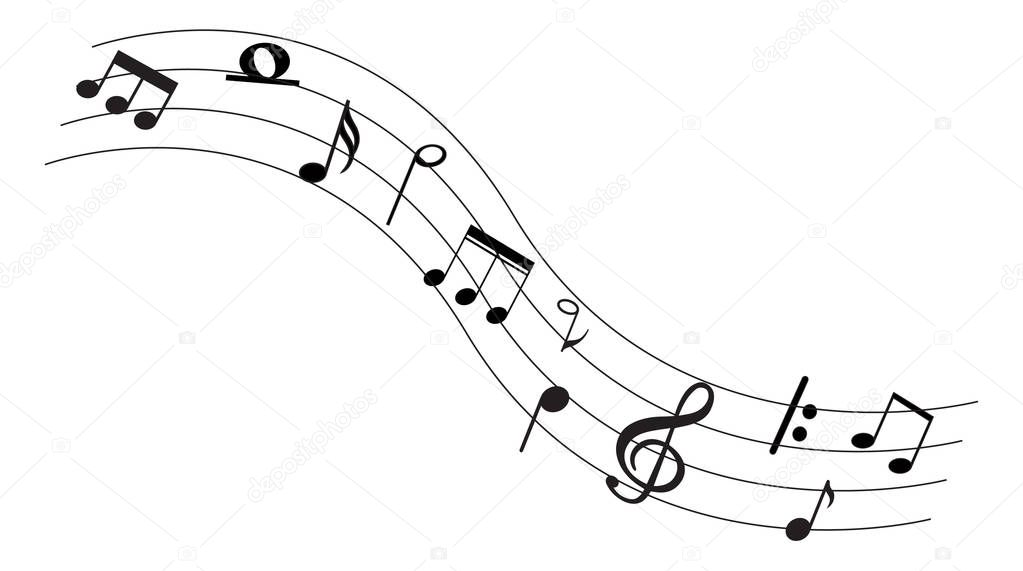 Music note with music symbols