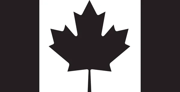 Pictogram Zwarte Kleur Van Vlag Van Canada — Stockvector