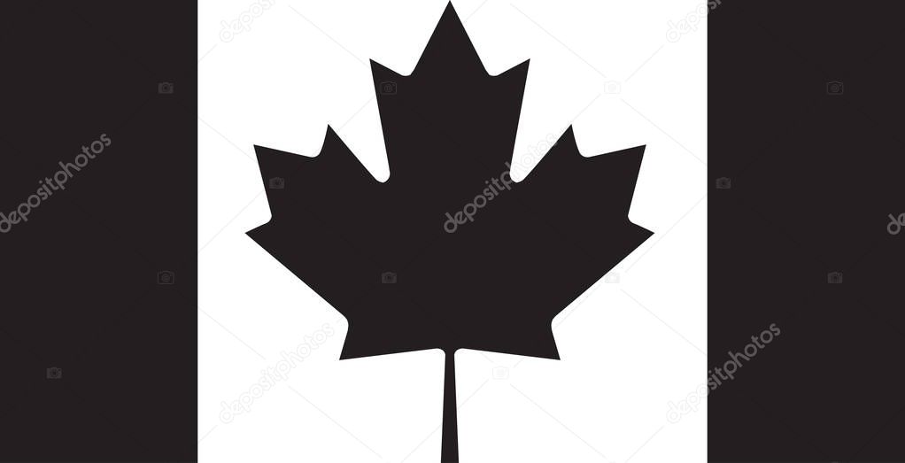Canada flag icon black color