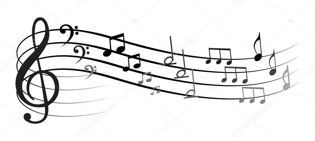 Music note with different symbols