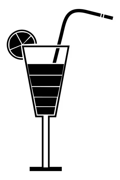 Drink Sap Pictogram Met Black White — Stockvector