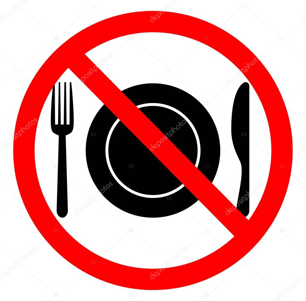 No food icon with black and white