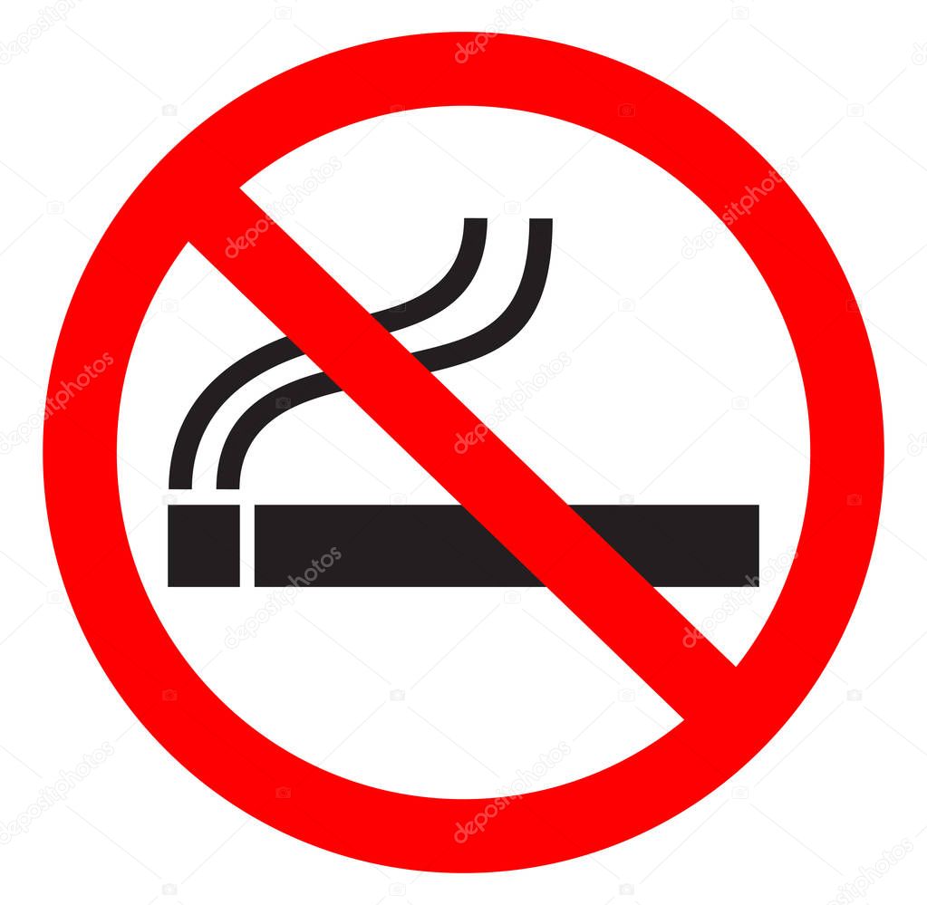No smoking sign in white background