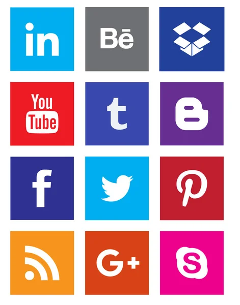 Sociale Media Icoon Collectie — Stockvector