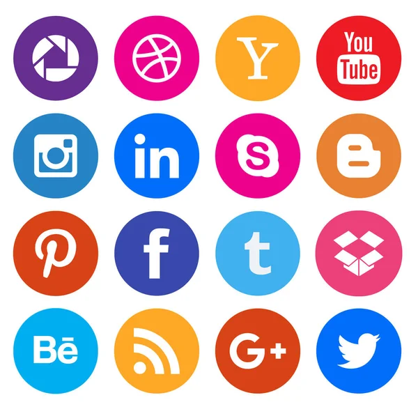 Sociala Medier Icon Collection — Stock vektor