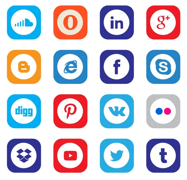 Sociala Medier Icon Collection — Stock vektor