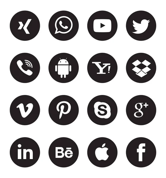 Kolekcja Ikony Mediów Społecznych — Wektor stockowy