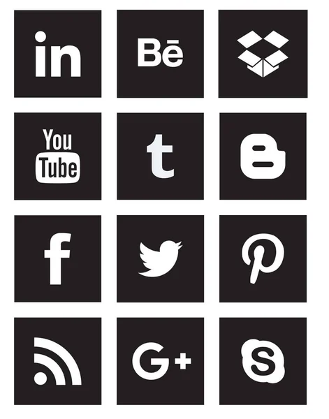 Kolekcja Ikony Mediów Społecznych — Wektor stockowy