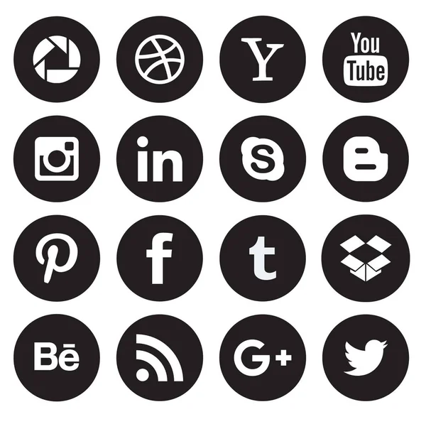 Sociala Medier Icon Collection — Stock vektor