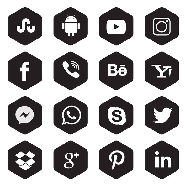 Sociala Medier Icon Collection — Stock vektor