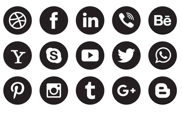 Sociala Medier Icon Collection — Stock vektor