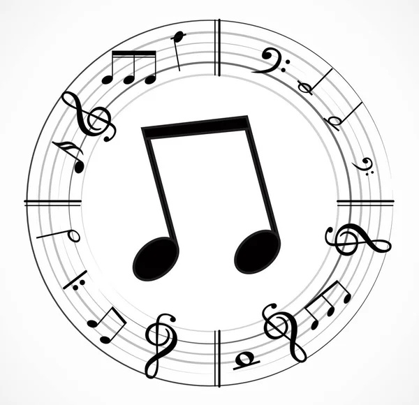 さまざまな音楽記号を音符 — ストックベクタ