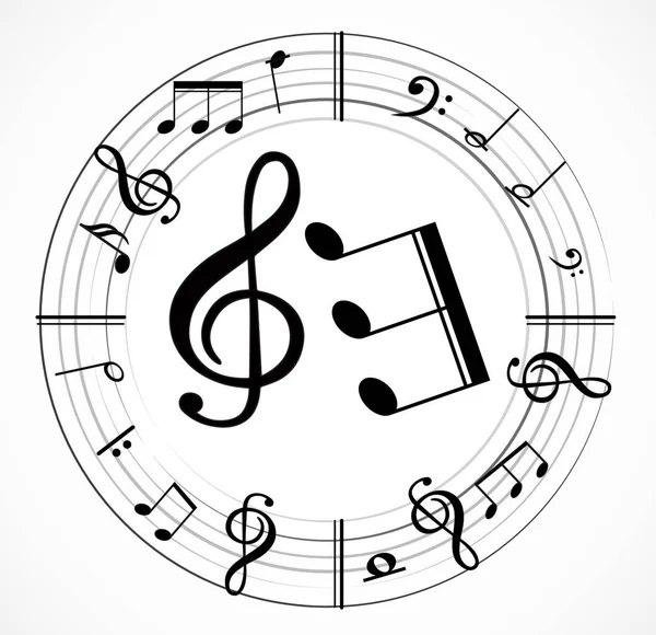 Music Note Different Music Symbols — Stock Vector