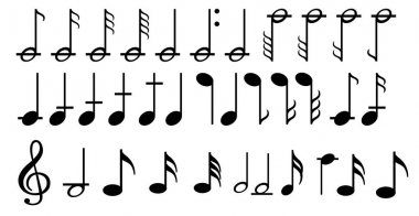 Müzik Not ile farklı müzik simgeleri